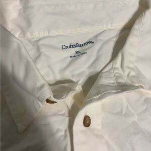 Croft & Barrow cream button down shirt with brown buttons